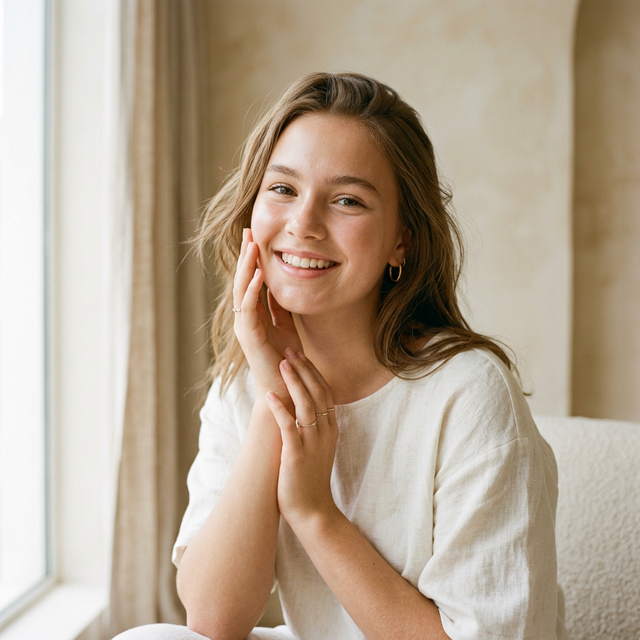 Clear, glowing teen skin after using Yeva Shield